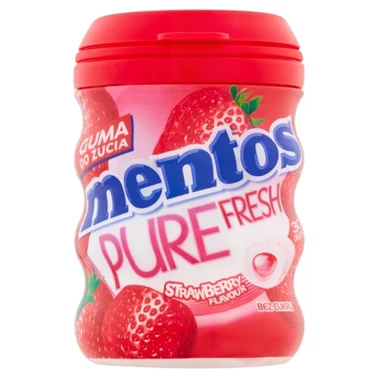 Mentos Pure Fresh Strawberry Guma do żucia bez cukru 60 g (30 sztuk) - 0