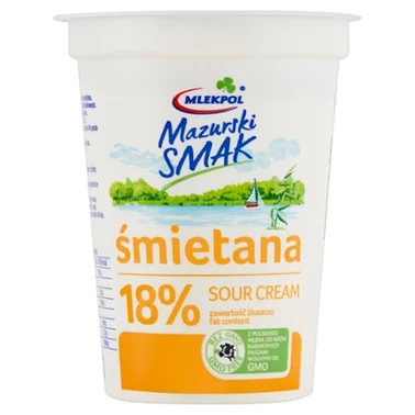 Mlekpol Mazurski Smak Śmietana 18 % 400 g - 5