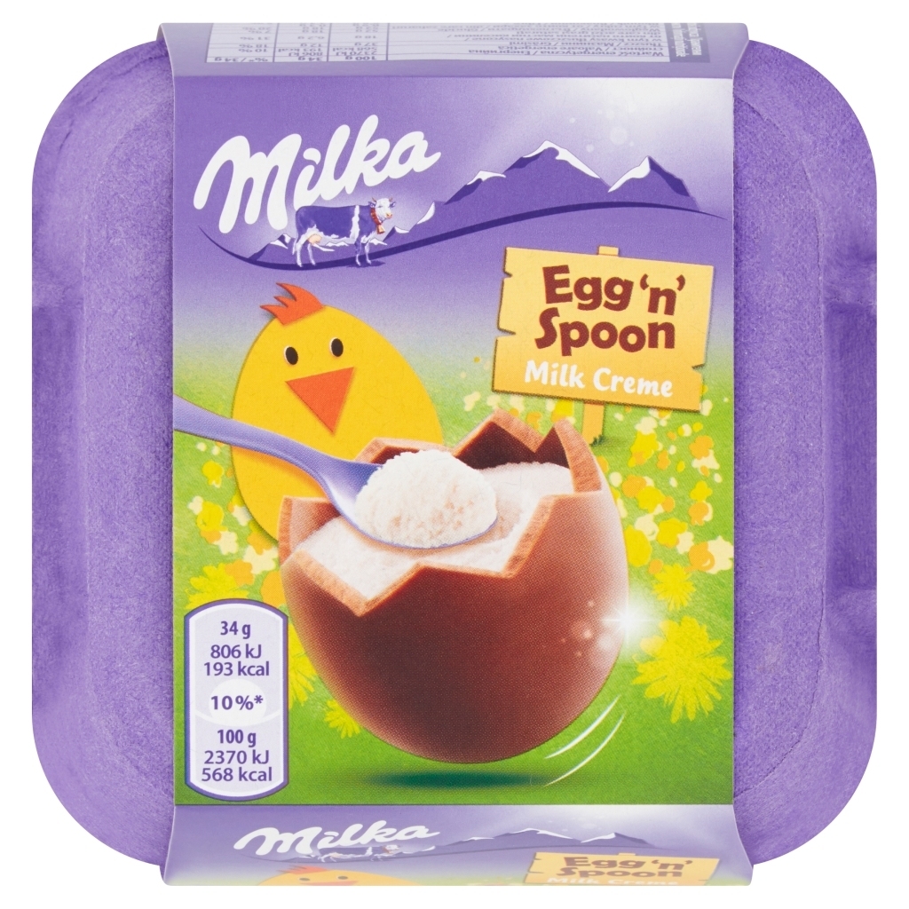 Milka Egg 'n' Spoon Milk Creme Czekolada mleczna 136 g (4 x 34 g ...