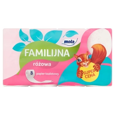 Mola Familijna Różowa Papier toaletowy 8 rolek - 2