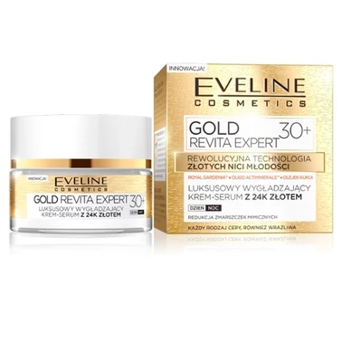 Eveline cosmetics Gold Revita Expert Wygładzający krem-serum z 24K złotem, na dzień i na noc, 30+ - 0