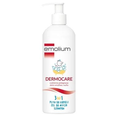 Emolium Dermocare 3w1 płyn do kąpieli żel do mycia szampon 400 ml - 0