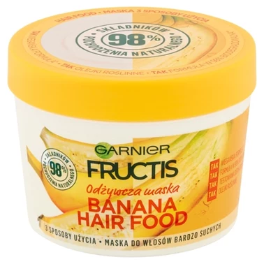 Garnier Fructis Banana Hair Food Maska do włosów bardzo suchych 390 ml - 0
