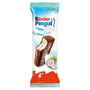 Kinder Pingui Coco Biszkopt z czekoladą mlecznym i kokosowym nadzieniem 30 g - 2