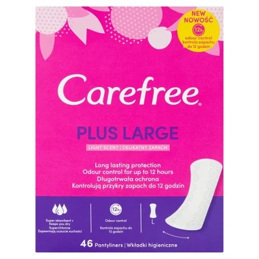 Carefree Plus Large Wkładki higieniczne delikatny zapach 46 sztuk - 4