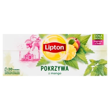 Lipton Herbatka ziołowa aromatyzowana pokrzywa z mango 26 g (20 torebek) - 0