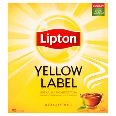 Lipton Yellow Label Herbata czarna 184 g (92 torebki) - 0