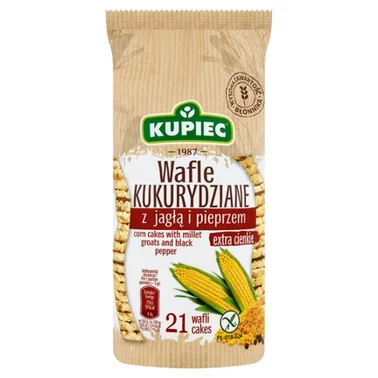 Kupiec Wafle kukurydziane z jagłą i pieprzem extra cienkie 105 g (20 sztuk) - 1