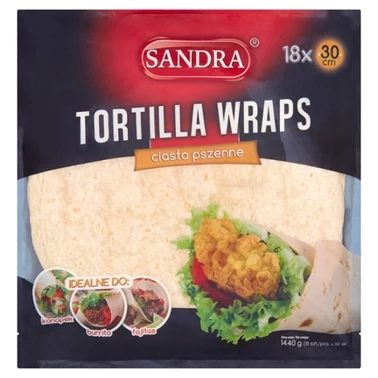 Sandra Tortilla Wraps Ciasto pszenne 1440 g (18 x 80 g) - 0