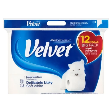 Velvet Delikatnie biały Papier toaletowy 12 rolek - 11