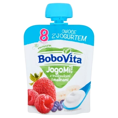 BoboVita JogoMi! Owoce z jogurtem z truskawkami i malinami po 8 miesiącu 80 g - 0