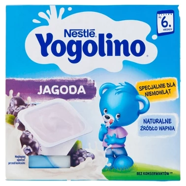 Nestlé Yogolino Deserek mleczno-owocowy jagoda dla niemowląt po 6. miesiącu 400 g (4 x 100 g) - 1