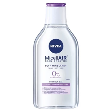 NIVEA MicellAir Skin Breathe Kojący płyn micelarny do cery wrażliwej i nadwrażliwej 400 ml - 1