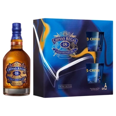 Chivas Regal Aged 18 Years Blended Scotch Whisky 0,7 l i szklanki - 0