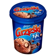 Grześki Lody kakaowe z kawałkami czekolady i mini wafelkami 500 ml