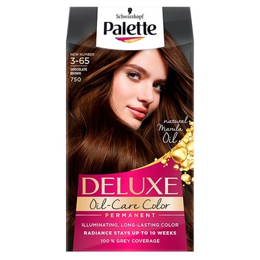 Palette Deluxe Oil-Care Color Farba do włosów 750 (3-65) czekoladowy brąz - 1