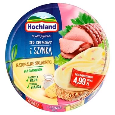 Hochland Ser kremowy z szynką w trójkącikach 180 g (8 sztuk) - 3