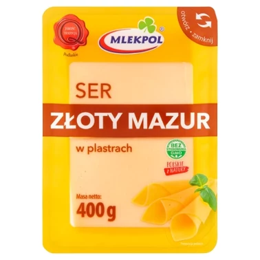 Mlekpol Ser złoty mazur w plastrach 400 g - 1