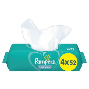 Pampers Fresh Clean Baby Wipes 4 Packs = 208 Wipes - 8