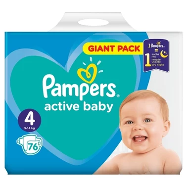 Pampers Active Baby 4, 76 Pieluszek,9kg - 14kg - 9
