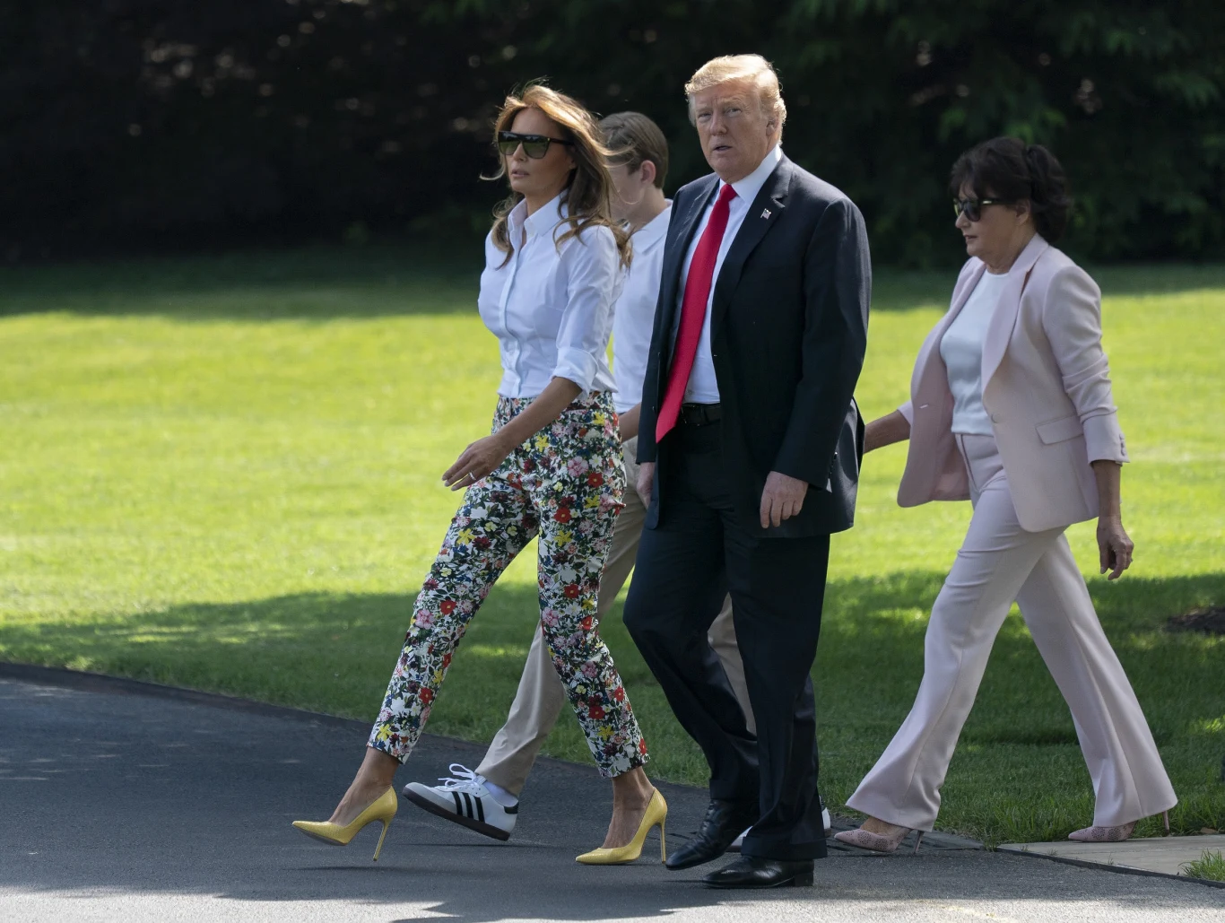 Donald z żoną, synem i teściową