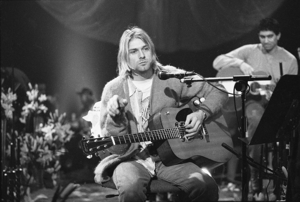 Kurt Cobain podczas koncertu "MTV Unplugged" Nirvany