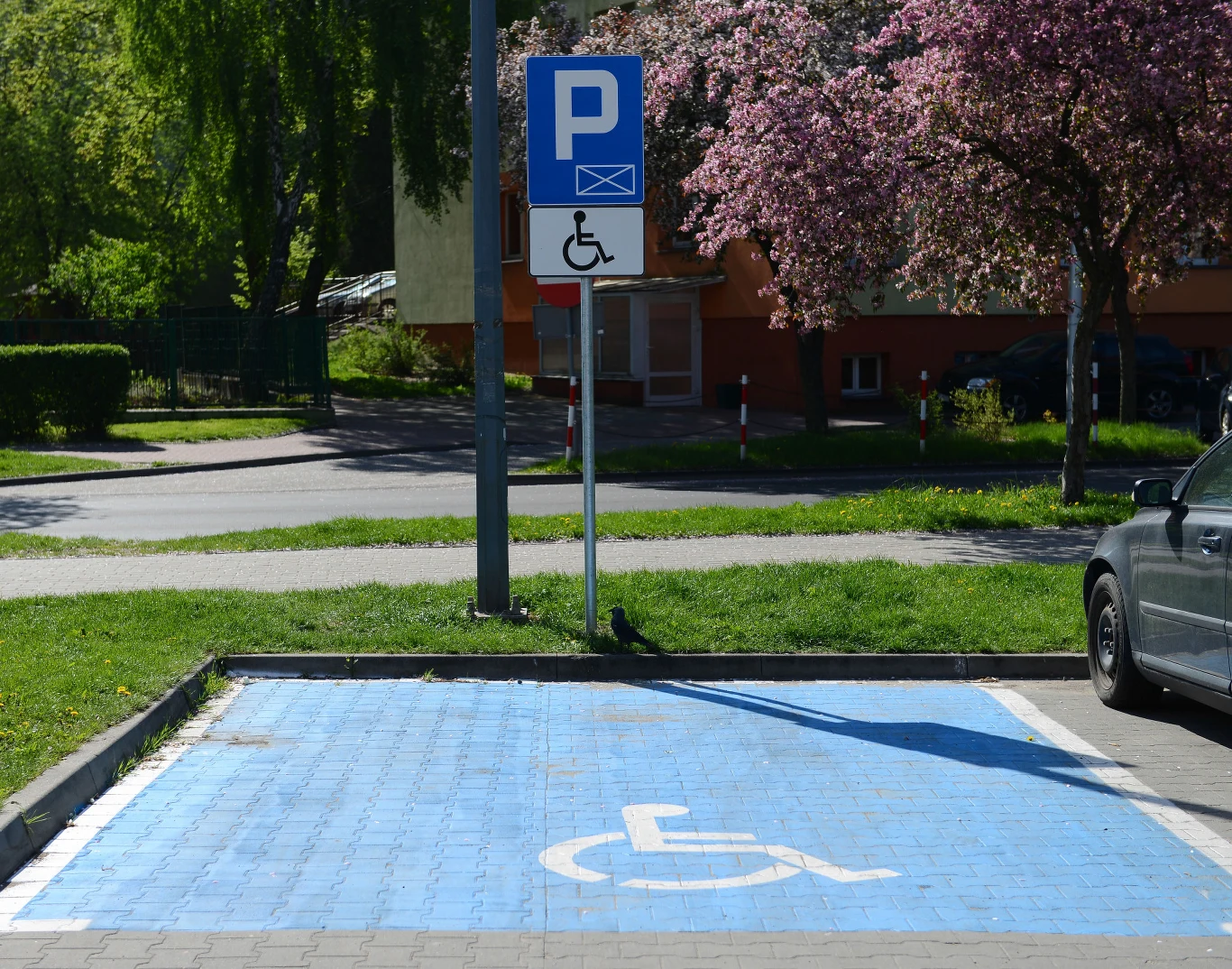 Tak wygląda prawidłowo oznakowane miejsce: Znak P18a z tabliczką T-29 oraz niebieskie miejsce postojowe ze znakiem P-24 Tak wygląda prawidłowo oznakowane miejsce: Znak P18a z tabliczką T-29 oraz niebieskie miejsce postojowe ze znakiem P-24