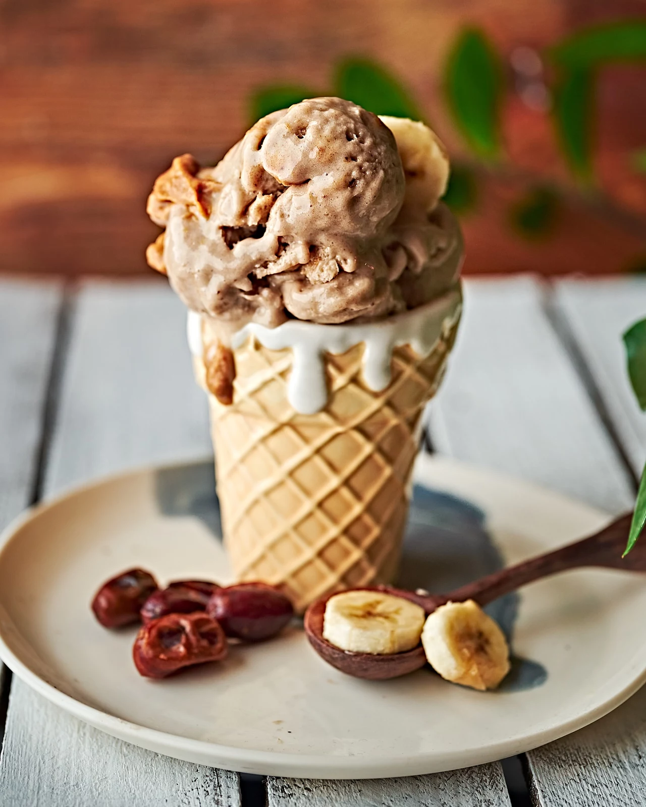 Wegańskie lody bananowo-orzechowe Wegańskie lody bananowo-orzechowe