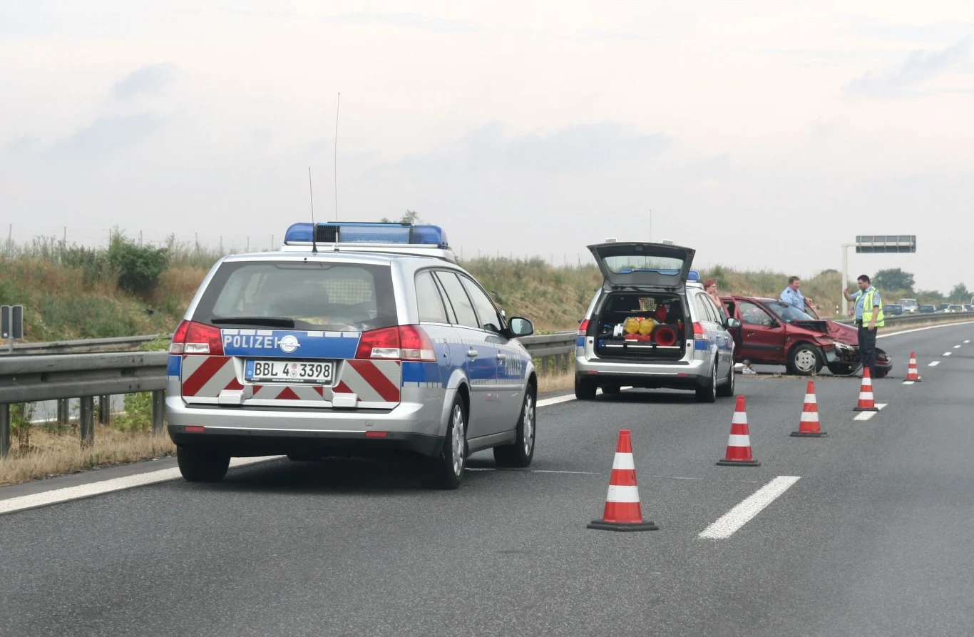 Wypadek na niemieckiej autostradzie Wypadek na niemieckiej autostradzie