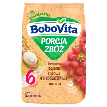 BoboVita Porcja zbóż Bezmleczna jaglanka z ryżem malina po 6 miesiącu 170 g - 4