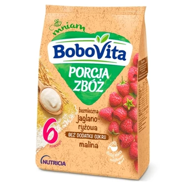 BoboVita Porcja zbóż Bezmleczna jaglanka z ryżem malina po 6 miesiącu 170 g - 3