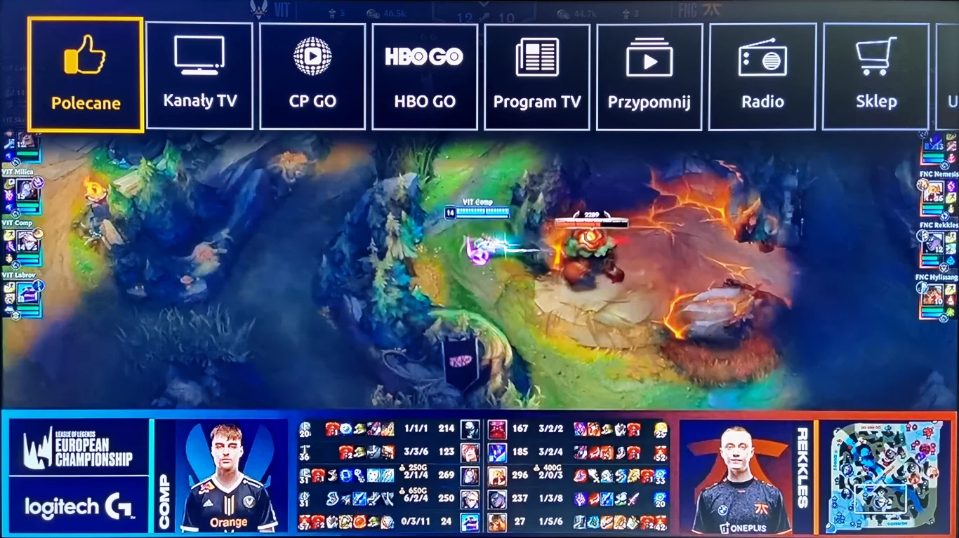 Opcje pojawiające się po wciśnięciu przycisku Menu na pilocie - wśród nich Sklep Opcje pojawiające się po wciśnięciu przycisku Menu na pilocie - wśród nich Sklep