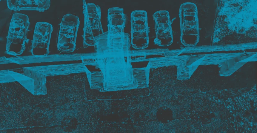 Wnętrze wieży wodociągowej oraz południowe mury miejskie w Grudziądzu. Widok x-ray - zdjęcie pochodzi ze strony: www.archeonline.ug.edu.pl