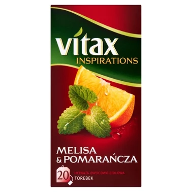 Vitax Inspiracje Herbatka owocowo-ziołowa aromatyzowana melisa & pomarańcza 33 g (20 x 1,65 g) - 2