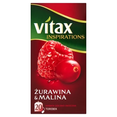 Vitax Inspiracje Herbatka owocowo-ziołowa aromatyzowana o smaku żurawiny i maliny 40 g (20 x 2 g) - 2