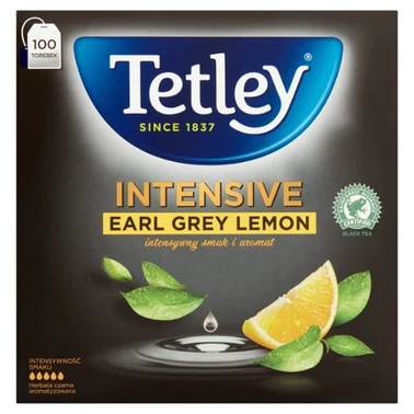 Tetley Intensive Earl Grey Lemon Herbata czarna aromatyzowana 200 g (100 x 2 g) - 0