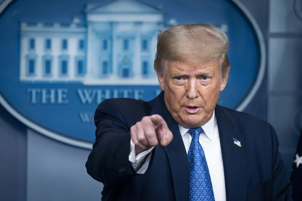 Donald Trump podczas konferencji prasowej w Białym Domu Donald Trump podczas konferencji prasowej w Białym Domu
