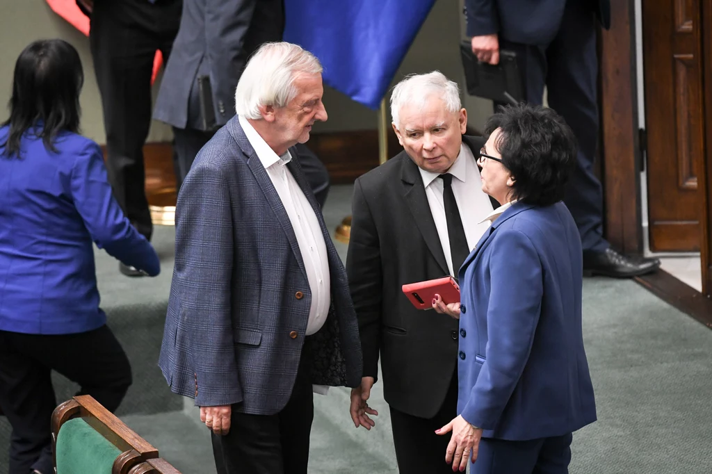 Ryszard Terlecki, Jarosław Kaczyński i Elżbieta Witek Ryszard Terlecki, Jarosław Kaczyński i Elżbieta Witek