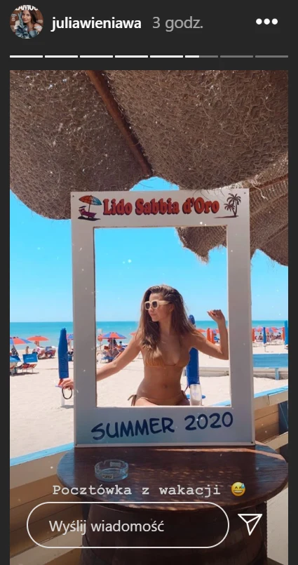 Julia Wieniawa wypoczywająca na Sycylii 