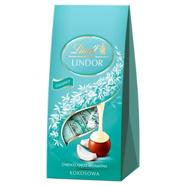 Lindt Lindor Praliny z czekolady mlecznej z kokosowym nadzieniem 100 g - 0