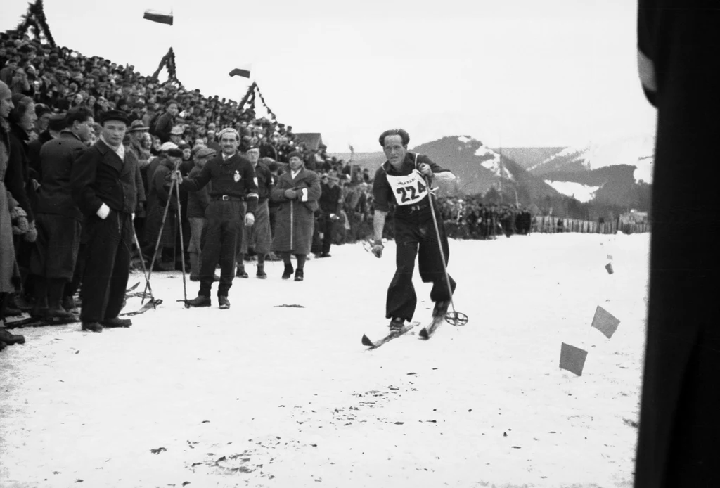 Makabiada 1933. Henryk Mückenbrunn na trasie biegu na 18 km