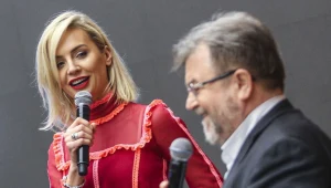 Agnieszka Woźniak-Starak i dyrektor TVN-u, Edward Miszczak