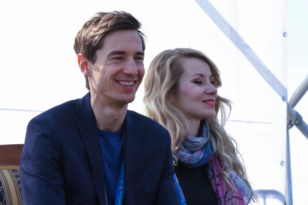 Kamil Stoch z żoną Ewą 