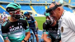 Rafał Majka w towarzystwie dyrektora TdP, Czesława Langa