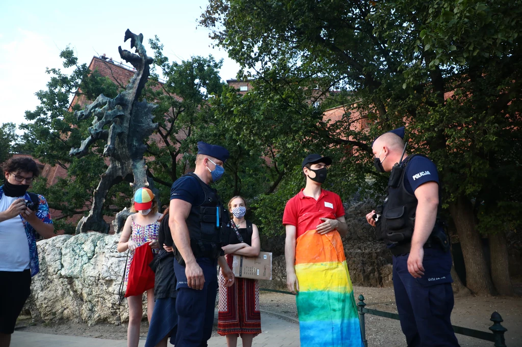 Jak podaje "GW", wylegitymowano także pozostałych pięciu aktywistów, którzy stali wokół pomnika. Powodem było zakłócanie porządku publicznego. Jak podaje "GW", wylegitymowano także pozostałych pięciu aktywistów, którzy stali wokół pomnika. Powodem było zakłócanie porządku publicznego.