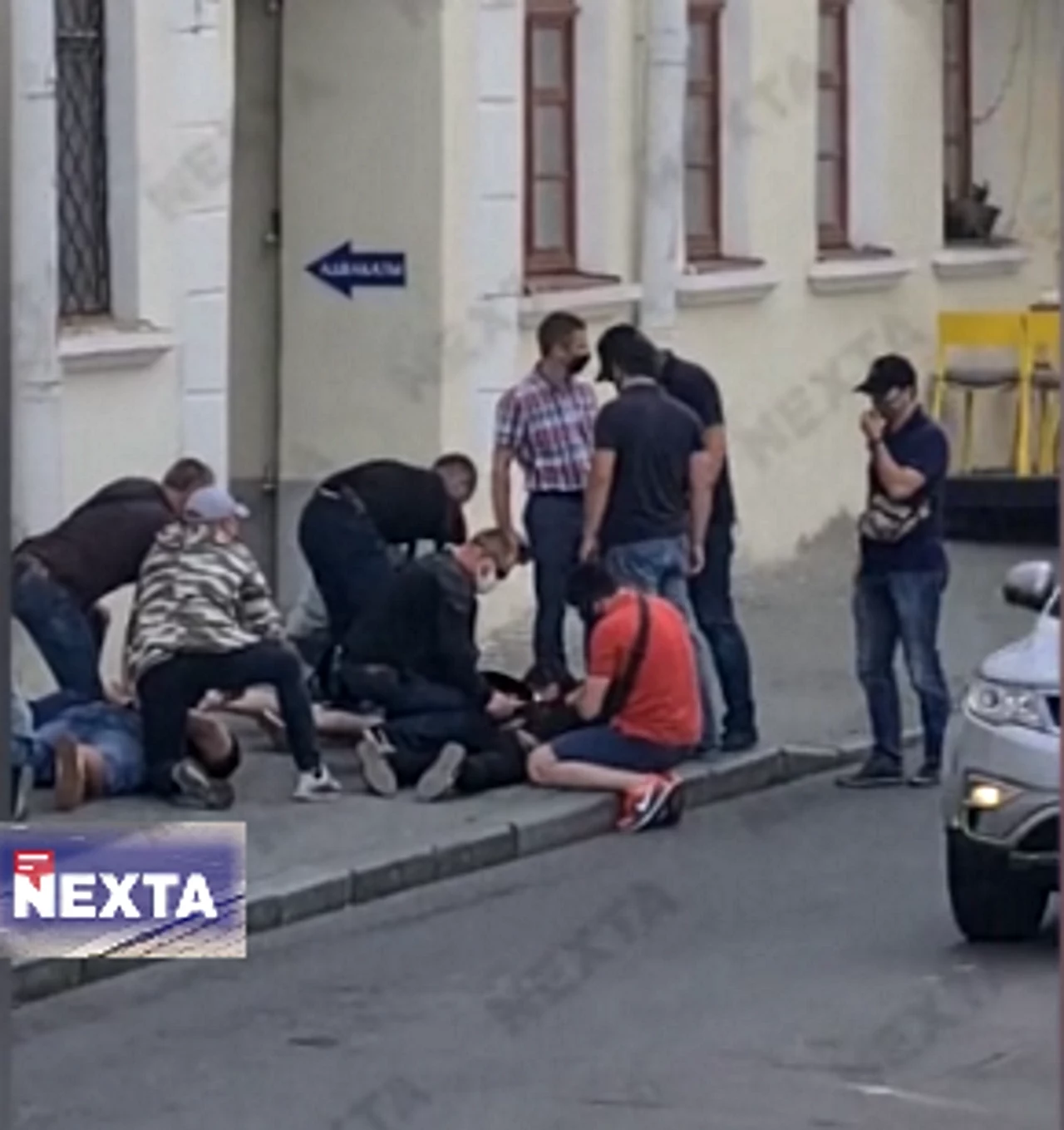 Kadr z filmu opublikowanego przez kanał Nexta Live Kadr z filmu opublikowanego przez kanał Nexta Live