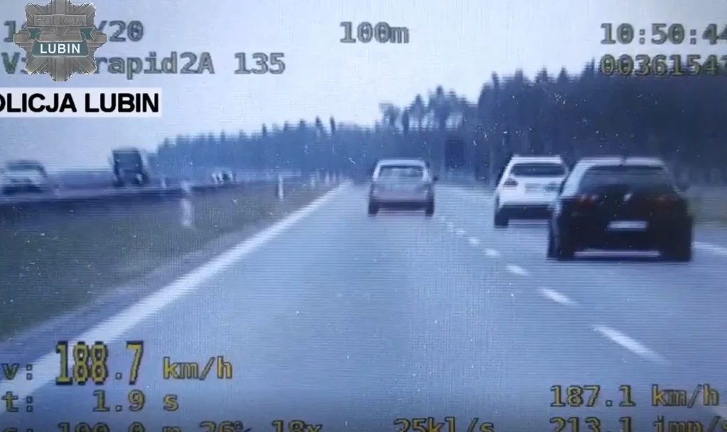 Kierowca jechał 189 km/h Kierowca jechał 189 km/h