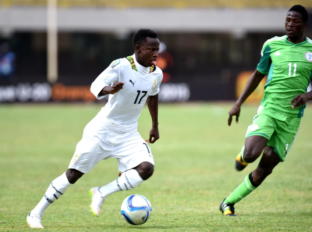 Yaw Yeboah w trykocie reprezentacji Ghany Yaw Yeboah w trykocie reprezentacji Ghany