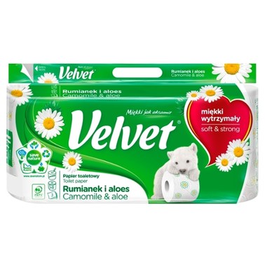 Velvet Rumianek i Aloes Papier toaletowy 8 rolek - 10