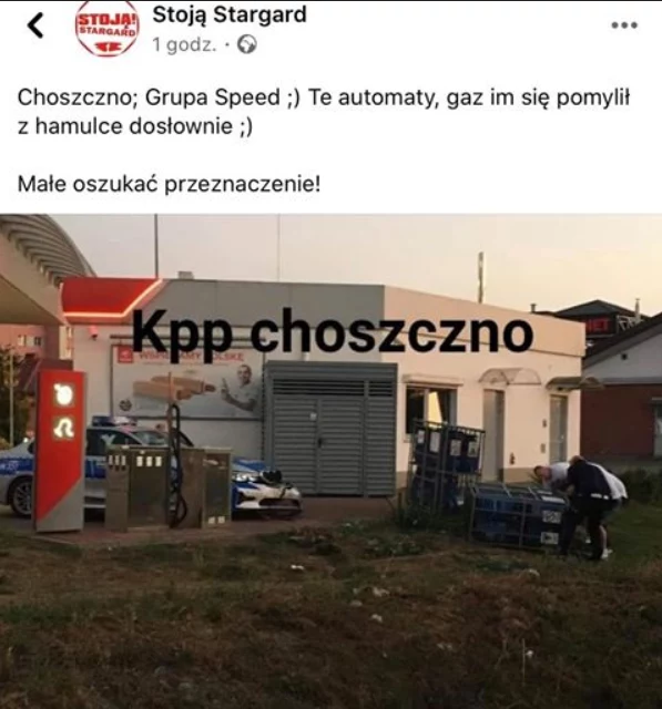 Na stacji "doszło do uszkodzenia pojazdu służbowego BMW"